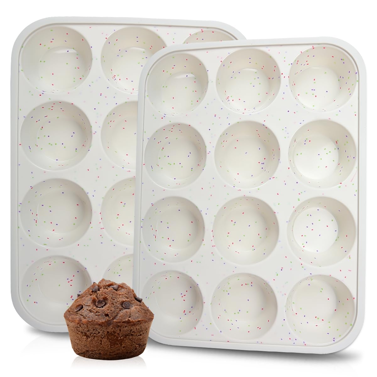 CAKETIME Silicone Muffin Pan