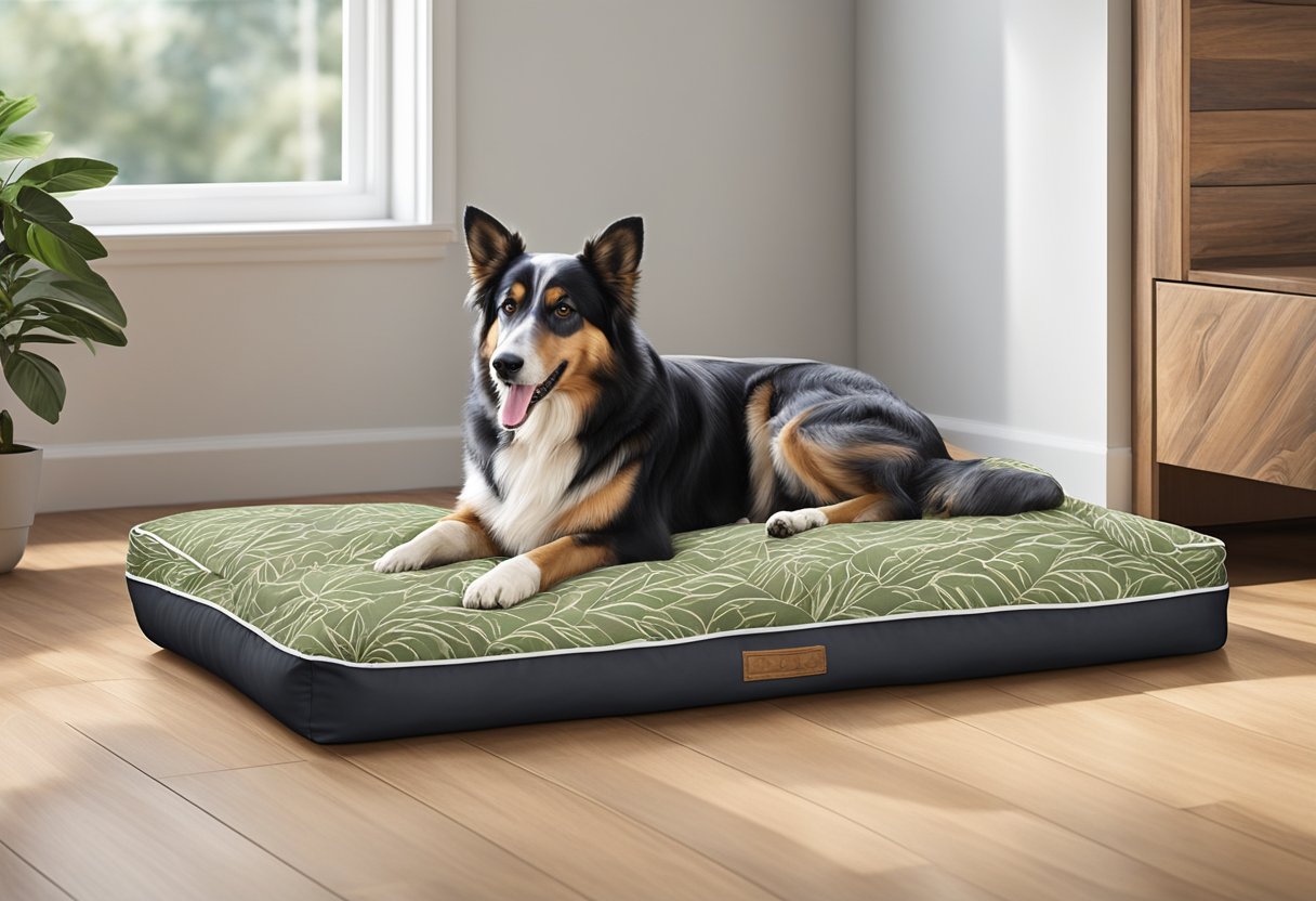 Large dog beds with durable, waterproof materials, supportive memory foam, and non-slip bottoms. Size options for big breeds, washable covers, and stylish designs