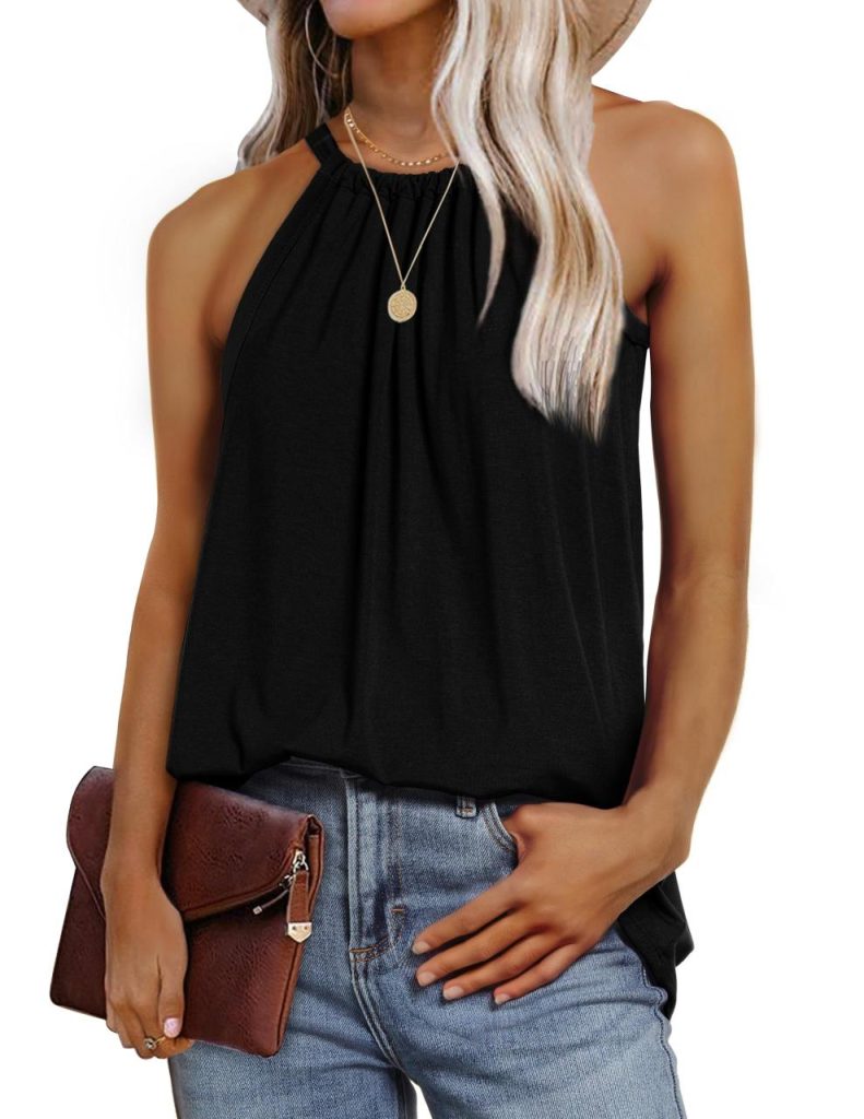 WIHOLL Summer Halter Neck Tank Tops for Women