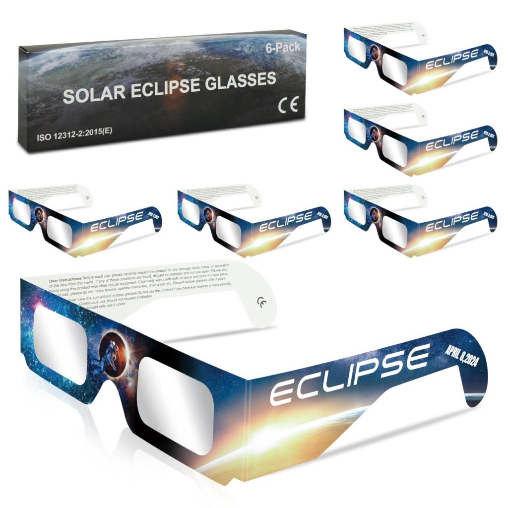 Solar Eclipse Glasses AAS Approved 2024, 6 Pack by Keyaluo