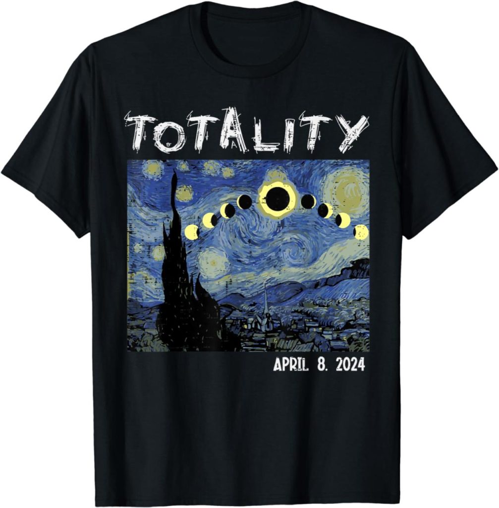 Art Solar Eclipse 2024 Totality April 8 Men Women Kids T-Shirt